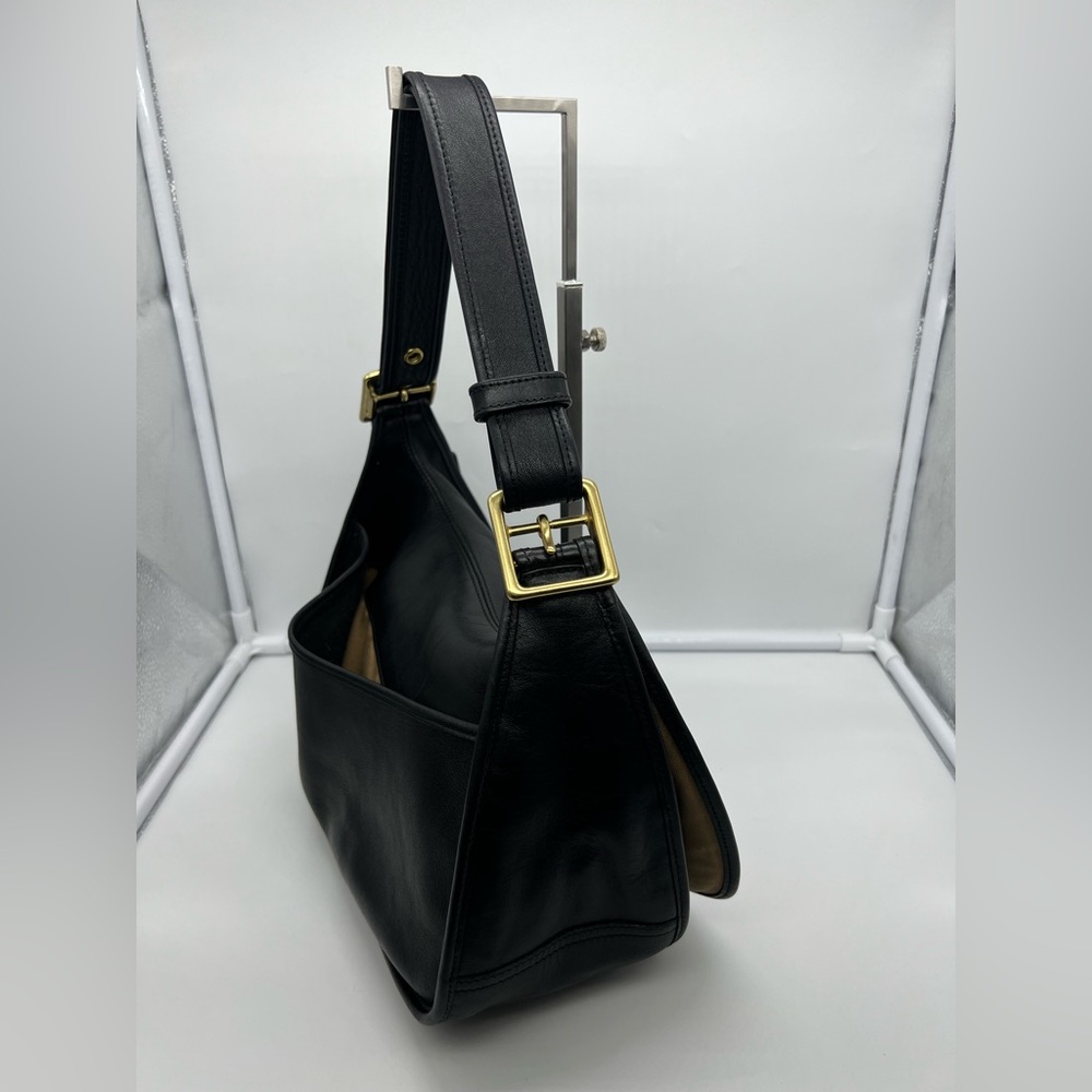 COACH VINTAGE 9338 Y2K Legacy Crescent Black Leather Shoulder Crossbody Hobo Bag - Picture 8 of 16